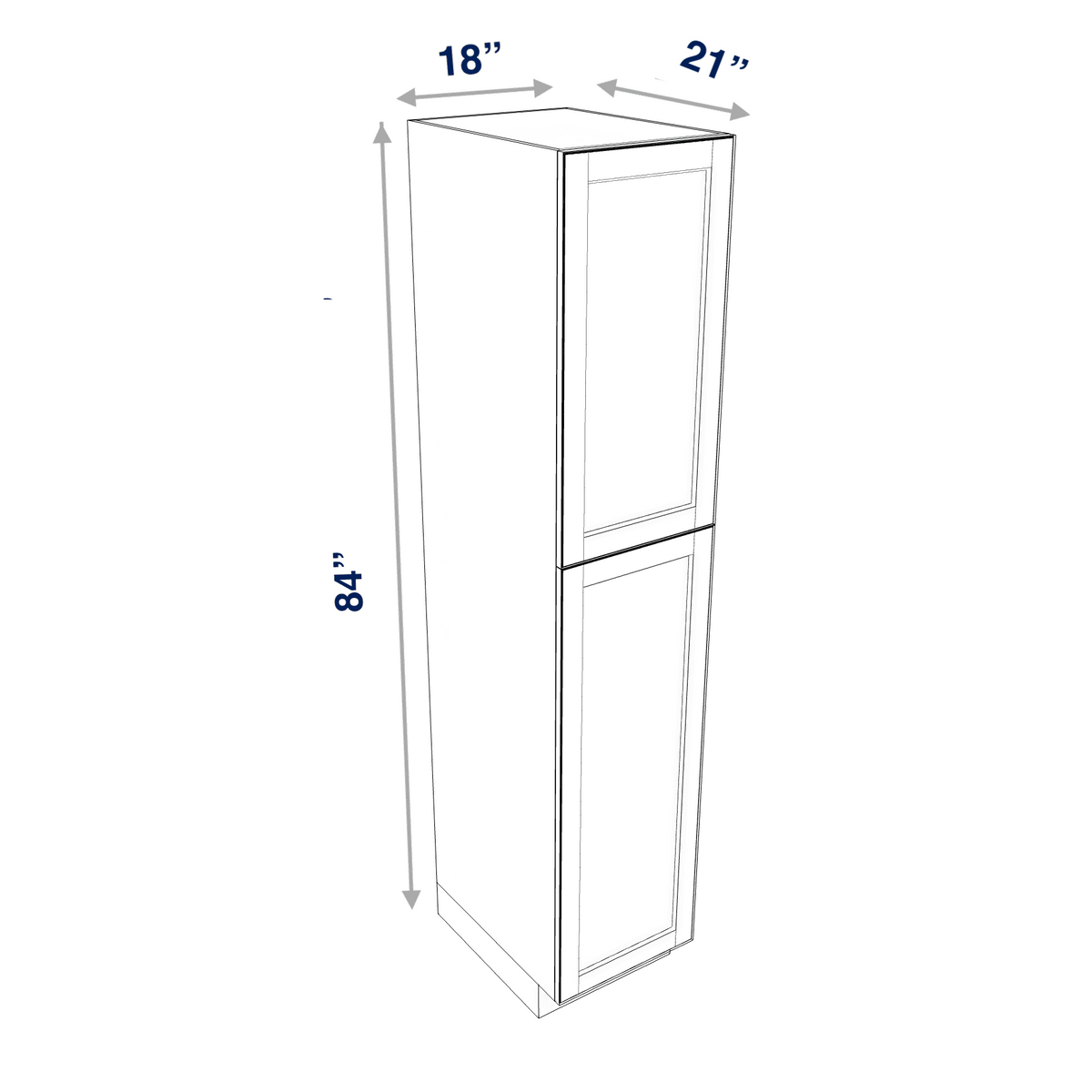 Smoky-Grey Tall Cabinet Linen Closet Vanity 21" Depth