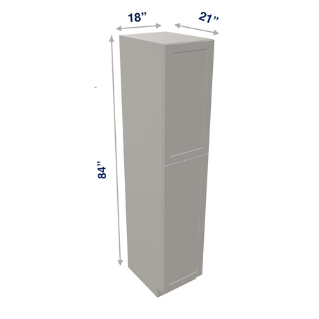 Misty-Grey Tall Cabinet Linen Closet Vanity 21" Depth