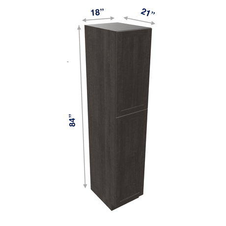 Smoky-Grey Tall Cabinet Linen Closet Vanity 21" Depth