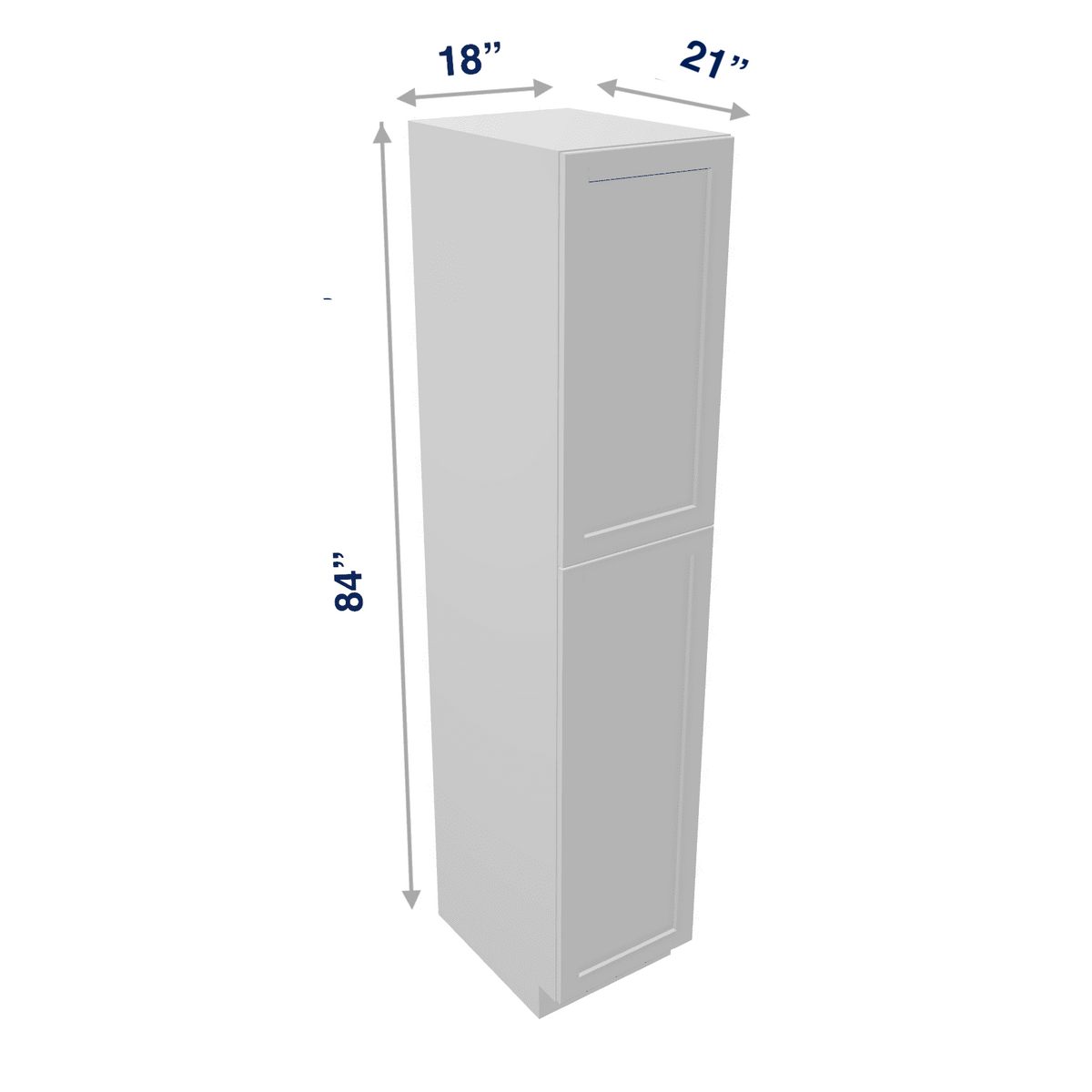 Luxor-White Tall Cabinet Linen Closet Vanity 21" Depth