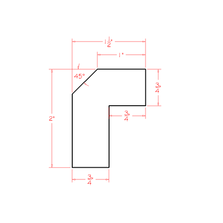 Molding Angled Light rail