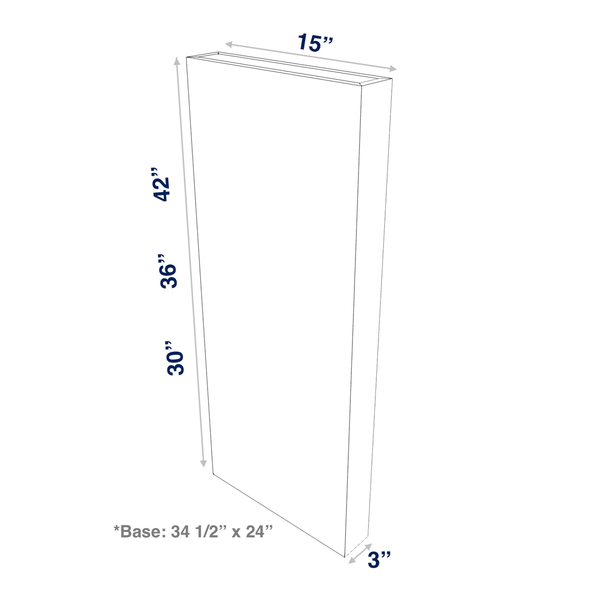 Smoky-Grey: Column 3" Wide Base or Wall