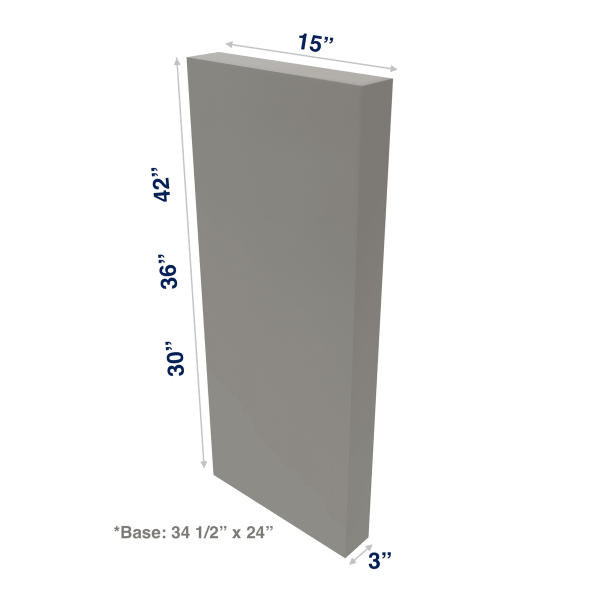 Misty-Grey: Column 3" Wide Base or Wall