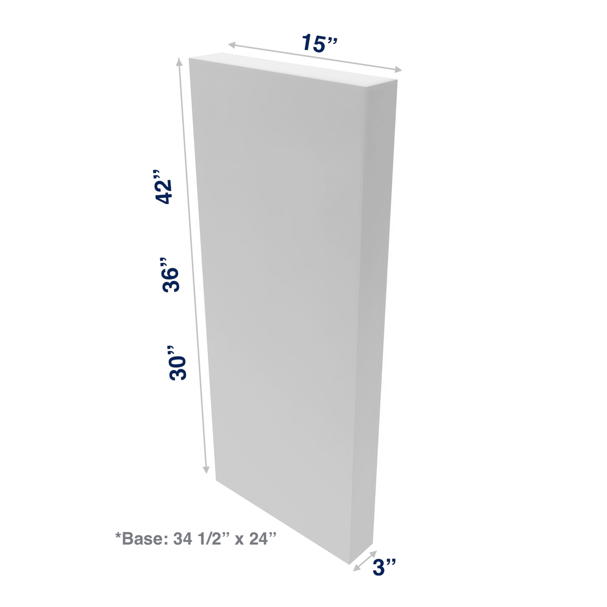 Luxor-White: Column 3" Wide Base or Wall