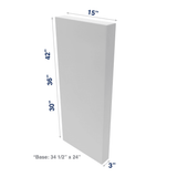 Luxor-White: Column 3" Wide Base or Wall