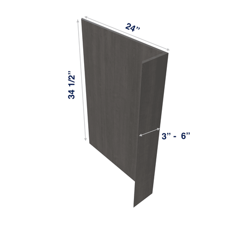 Smoky-Grey: Panel Dishwasher Return 3/4", 3" or 6" wide