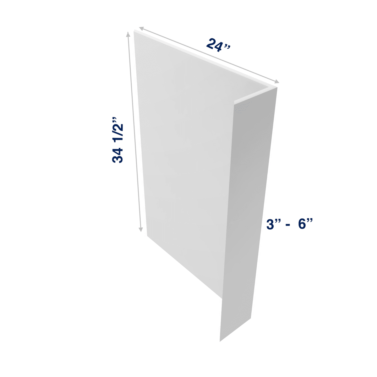 Luxor-White: Panel Dishwasher Return 3/4", 3" or 6" wide