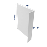 Luxor-White: Panel Dishwasher Return 3/4", 3" or 6" wide