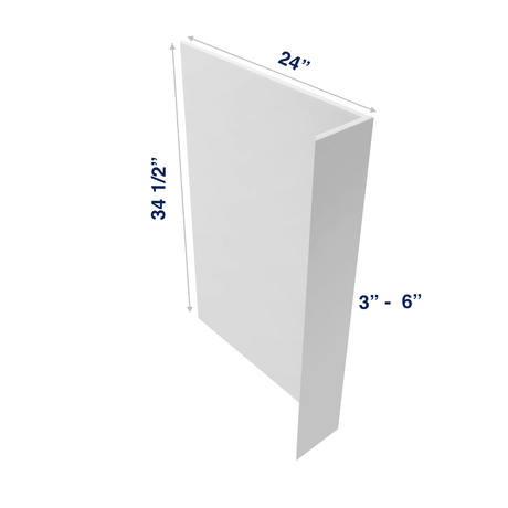 Luxor-White: Panel Dishwasher Return 3/4", 3" or 6" wide