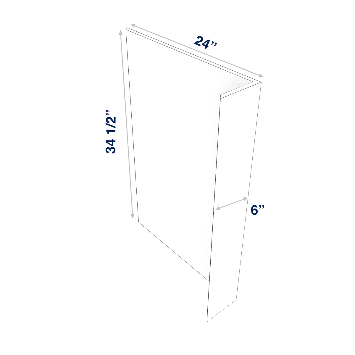 Smoky-Grey: Panel Dishwasher Return 3/4", 3" or 6" wide
