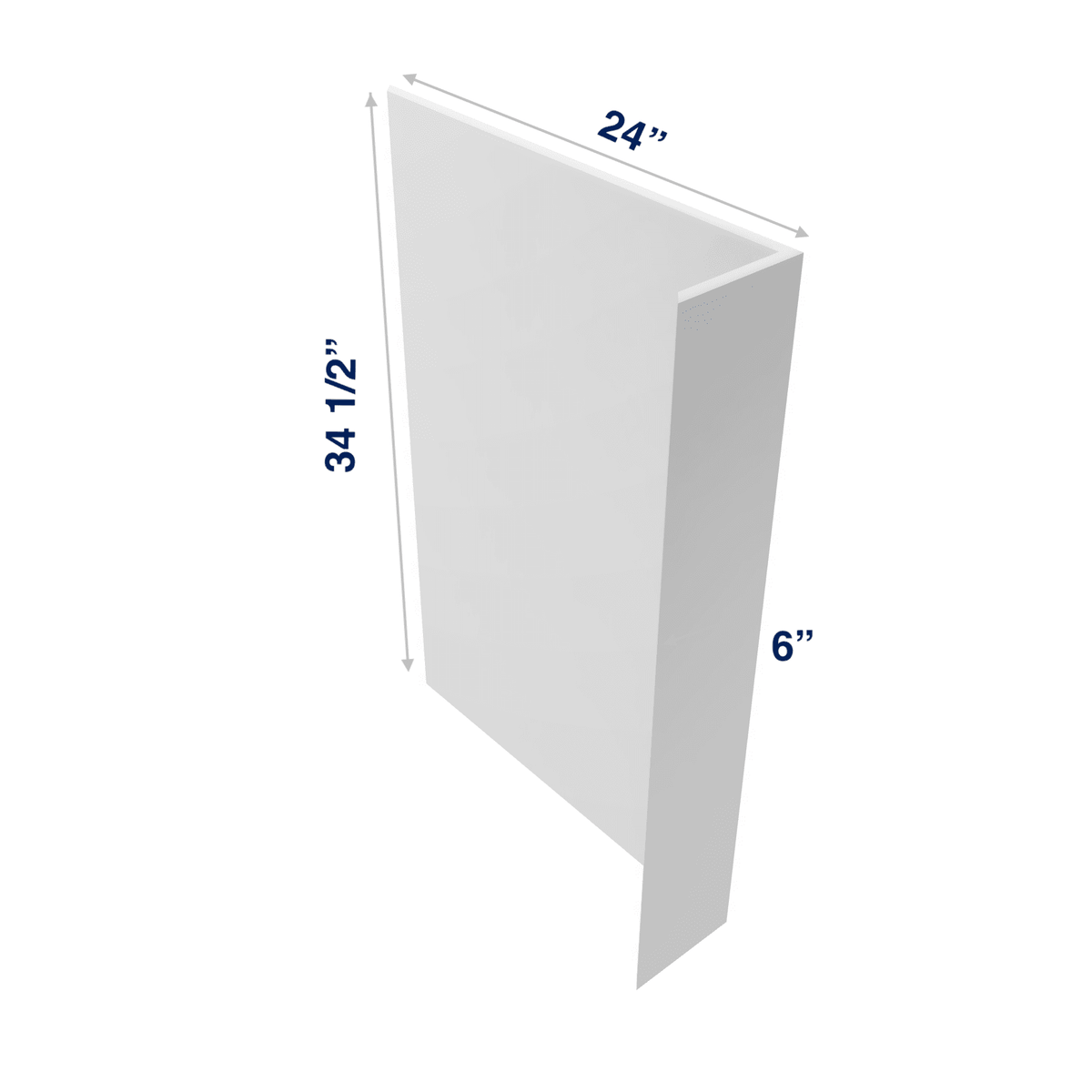 Luxor-White: Panel Dishwasher Return 3/4", 3" or 6" wide