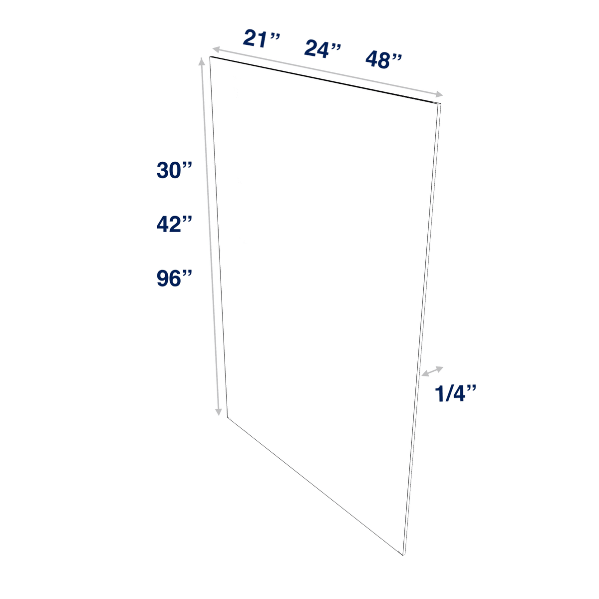 Smoky-Grey: Panel Skin 1/4" Finished - Wall Base Tall Vanity or Full Sheet