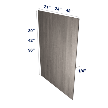 Smoky-Grey: Panel Skin 1/4" Finished - Wall Base Tall Vanity or Full Sheet