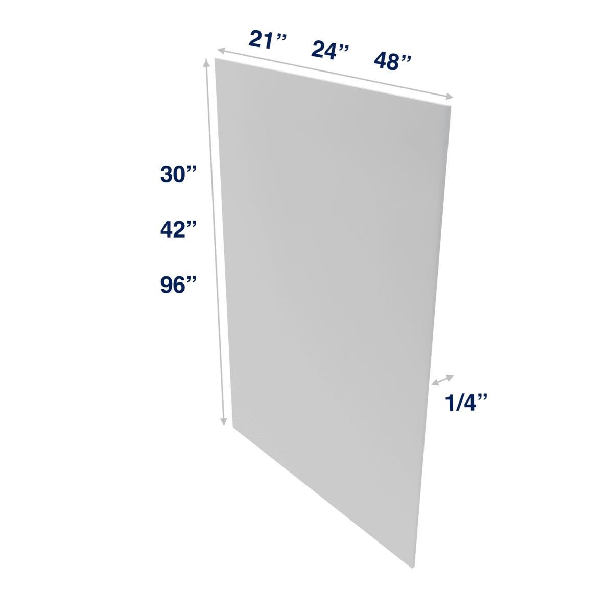 Luxor-White: Panel Skin 1/4" Finished - Wall Base Tall Vanity or Full Sheet