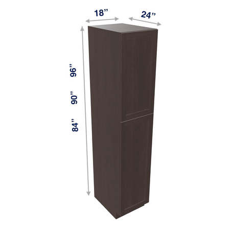 Espresso Tall Cabinet 2 Door Utility Pantry