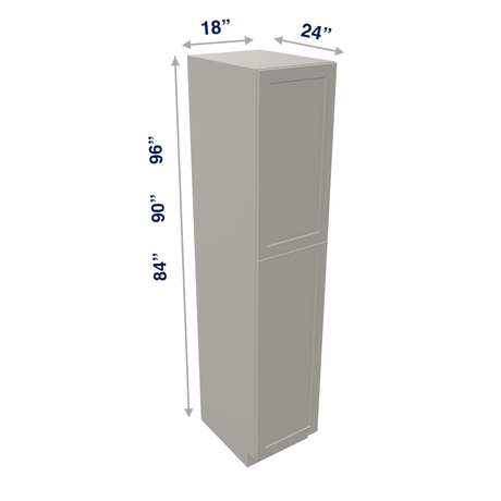 Misty-Grey Tall Cabinet 2 Door Utility Pantry