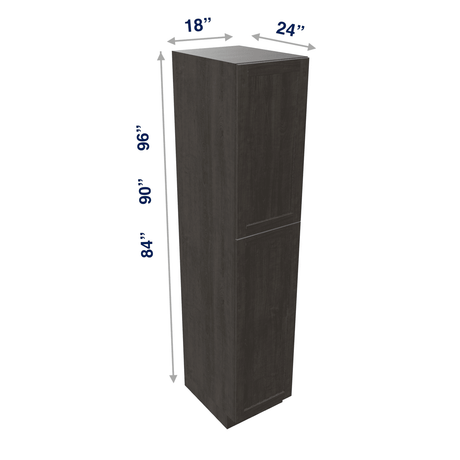 Smoky-Grey Tall Cabinet 2 Door Utility Pantry