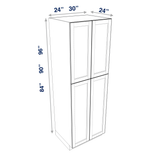 Smoky-Grey Tall Cabinet 4 Door Utility Pantry