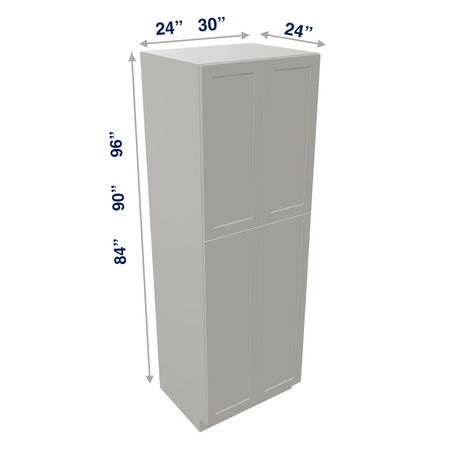 Misty-Grey Tall Cabinet 4 Door Utility Pantry