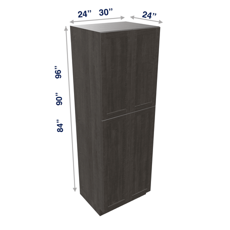 Smoky-Grey Tall Cabinet 4 Door Utility Pantry