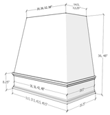 Edgeline-White: Hood RAL 1V Raleigh Tapered Classic Moulding Smooth Wood