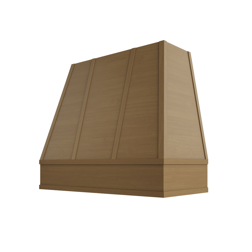 Shaker Essence Oak Hood RAL 2V Raleigh Tapered Flat Moulding Strapped Wood
