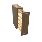 Shaker Essence Oak Base Cabinet Full-Height 9" Wide (Tray Base) - open