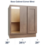 Shaker-Dakota Base Cabinet Corner Blind