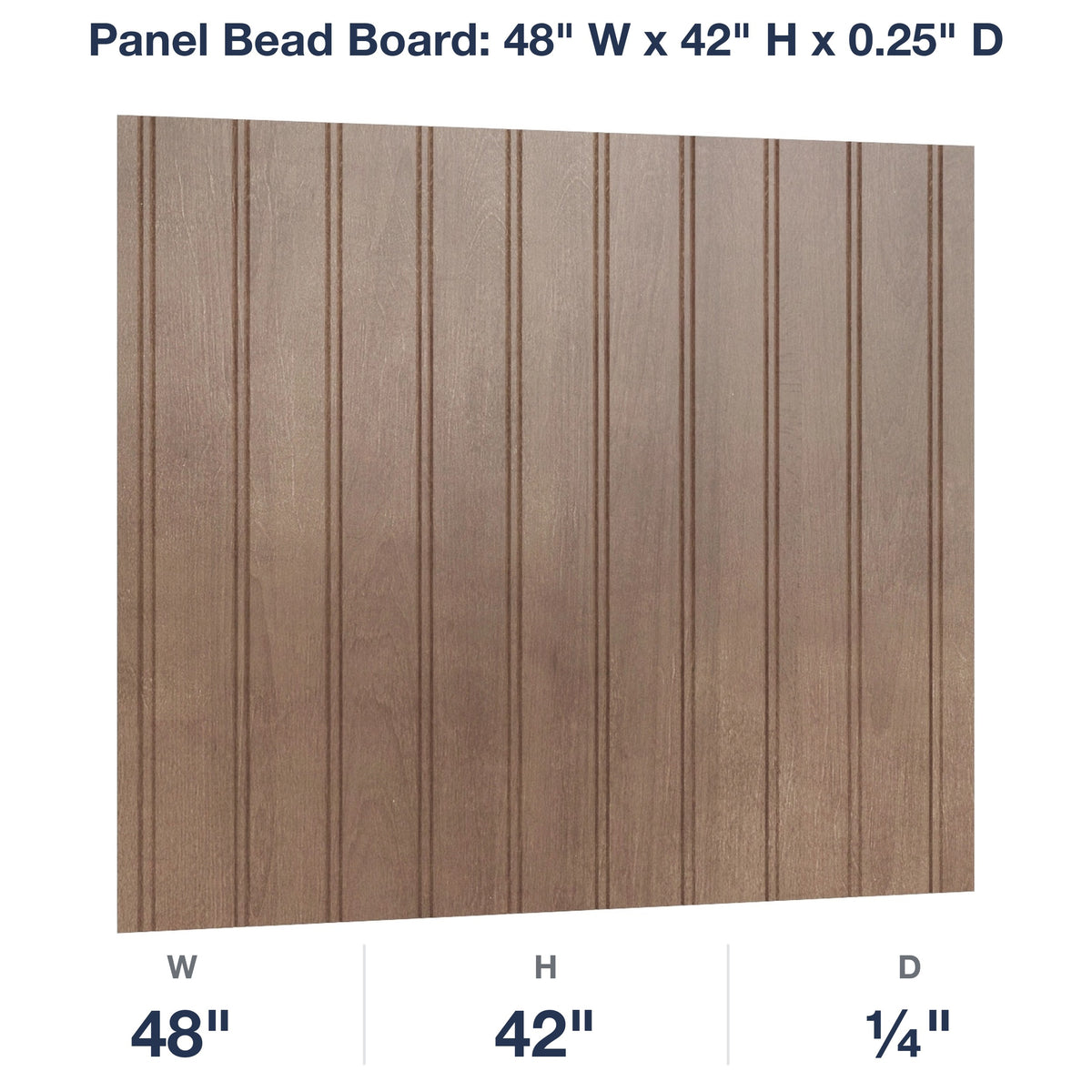Shaker-Dakota: Panel Bead Board: 48" W x 42" H x 0.25" D