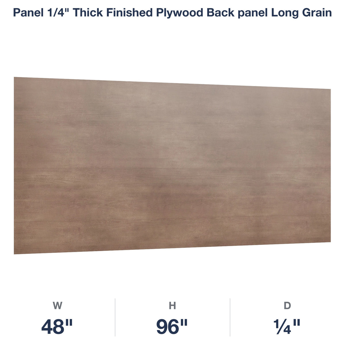 Shaker-Dakota: Panel 1/4" Thick Finished Plywood Back panel Long Grain