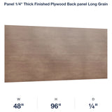 Shaker-Dakota: Panel 1/4" Thick Finished Plywood Back panel Long Grain