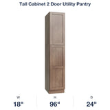 Shaker-Dakota Tall Cabinet 2 Door Utility Pantry