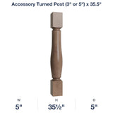 Shaker-Dakota: Accessory Turned Post (3" or 5") x 35.5"
