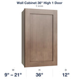 Shaker-Dakota Wall Cabinet 36" High 1 Door