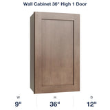 Shaker-Dakota Wall Cabinet 36" High 1 Door