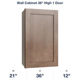 Shaker-Dakota Wall Cabinet 36" High 1 Door