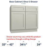 Shaker-Moss Base Cabinet 2 Door 2 Drawer