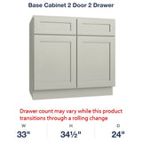 Shaker-Moss Base Cabinet 2 Door 2 Drawer