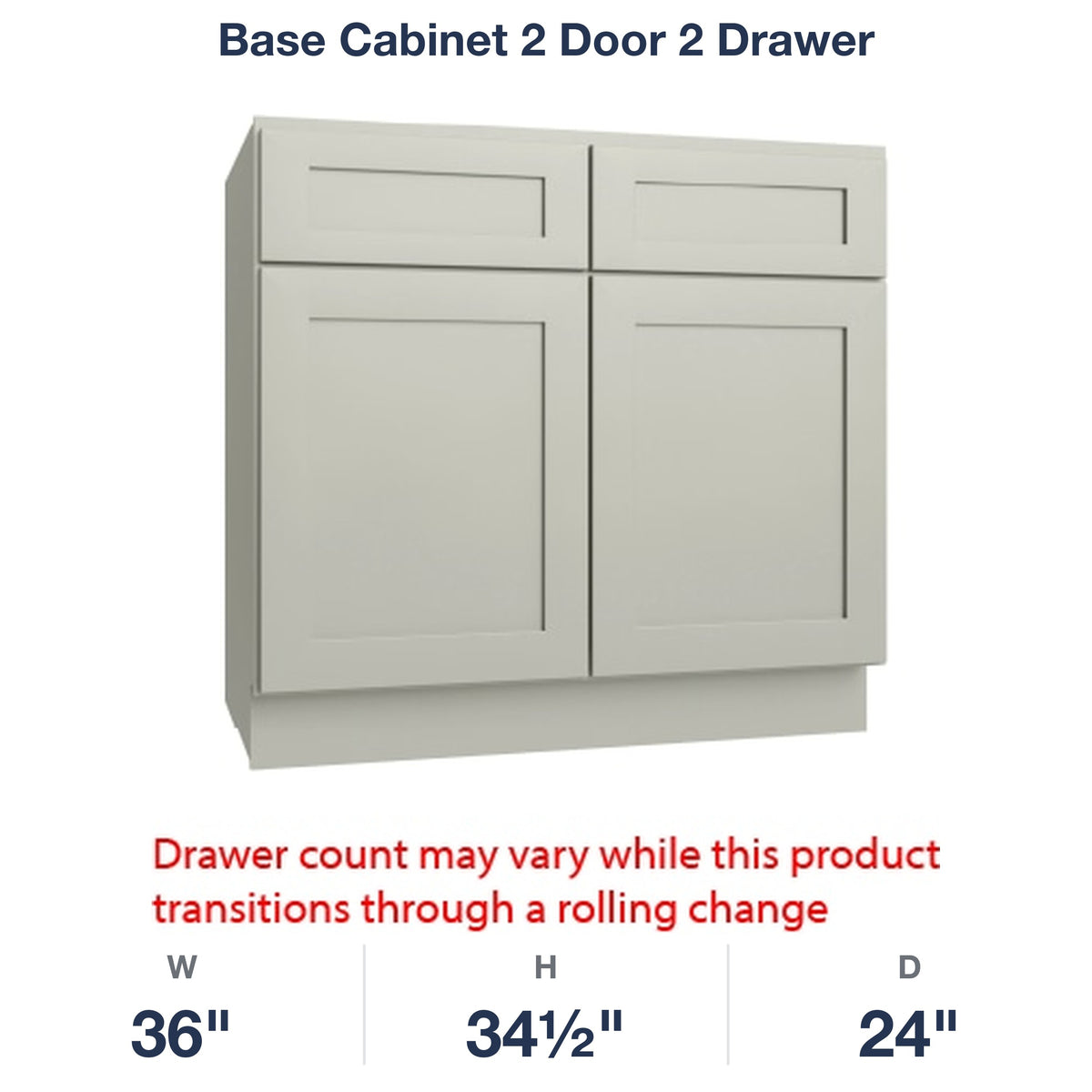 Shaker-Moss Base Cabinet 2 Door 2 Drawer