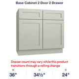 Shaker-Moss Base Cabinet 2 Door 2 Drawer