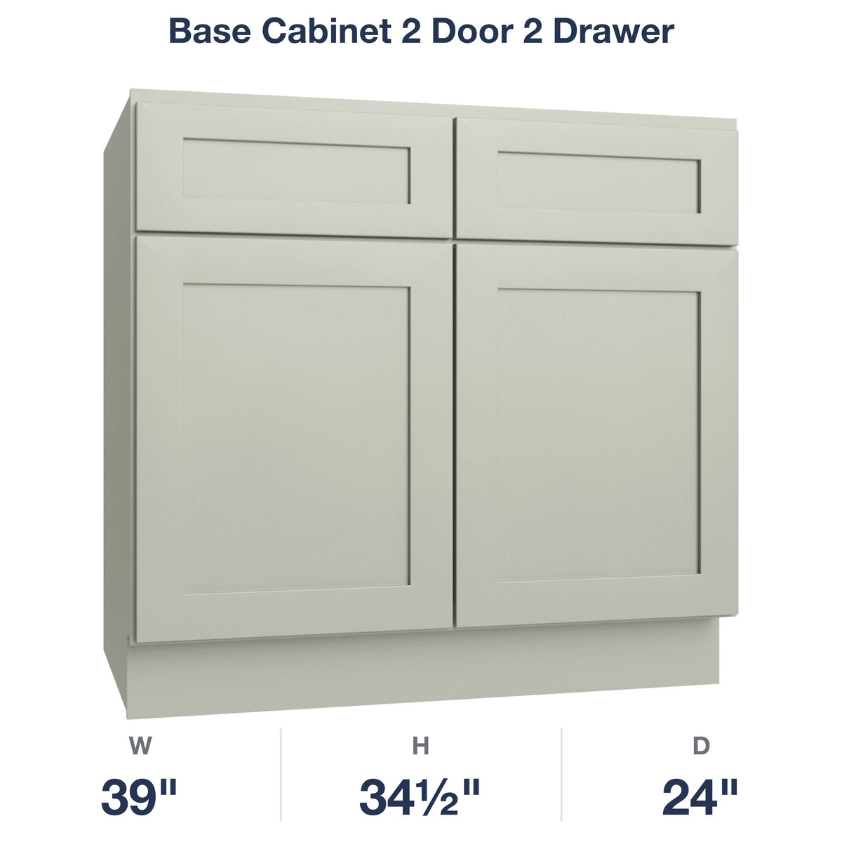Shaker-Moss Base Cabinet 2 Door 2 Drawer