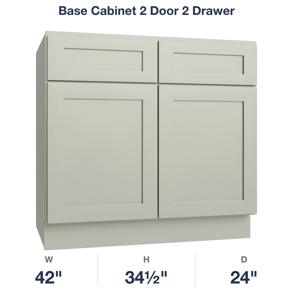 Shaker-Moss Base Cabinet 2 Door 2 Drawer