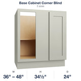 Shaker-Moss Base Cabinet Corner Blind