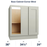 Shaker-Moss Base Cabinet Corner Blind