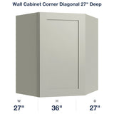 Shaker-Moss Wall Cabinet Corner Diagonal 27" Deep