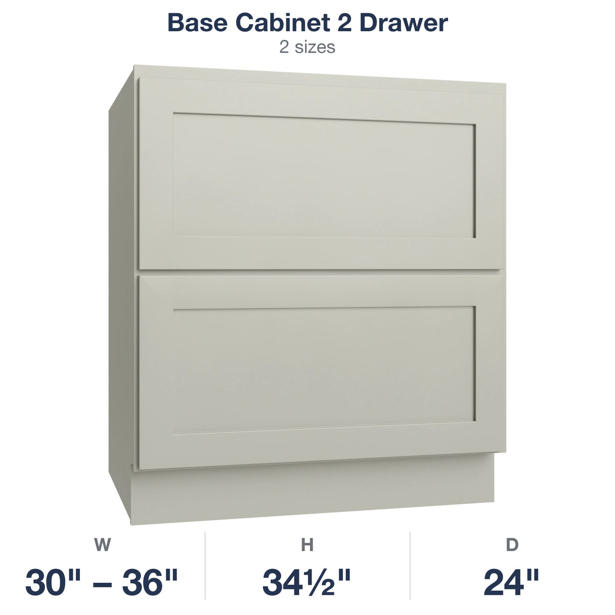 Shaker-Moss Base Cabinet 2 Drawer
