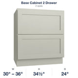 Shaker-Moss Base Cabinet 2 Drawer