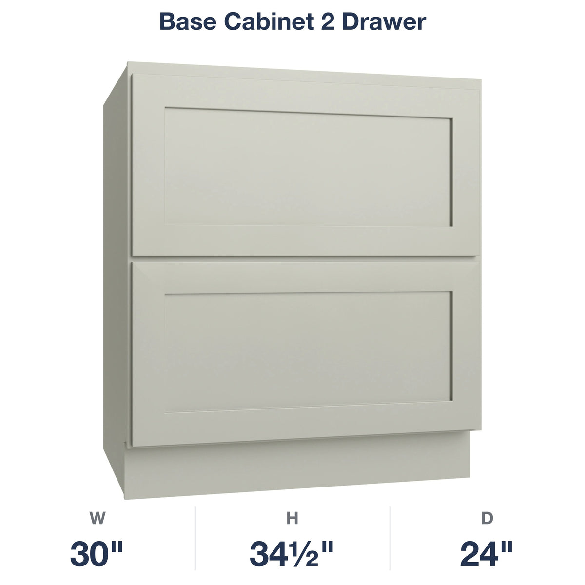 Shaker-Moss Base Cabinet 2 Drawer