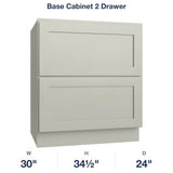 Shaker-Moss Base Cabinet 2 Drawer