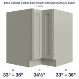 Shaker-Moss Base Cabinet Corner Easy Reach with Optional Lazy Susan